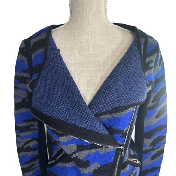 Diane von Furstenberg moto sweater Jacket XS St Regis Full Zip 100% Wool - Picture 5 of 15